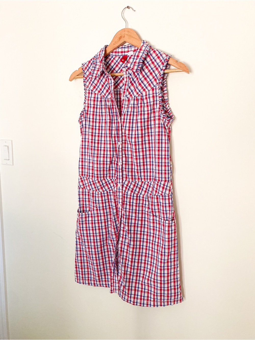 Divided | 100% Cotton | Plaid Gingham Shirt Dress | CottageCore Midi - Picture 2 of 7